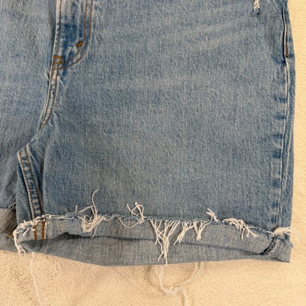 Abercrombie & Fitch 90s Straight Ultra High Rise Denim REWORKED Shorts 31 12R - Picture 6 of 12